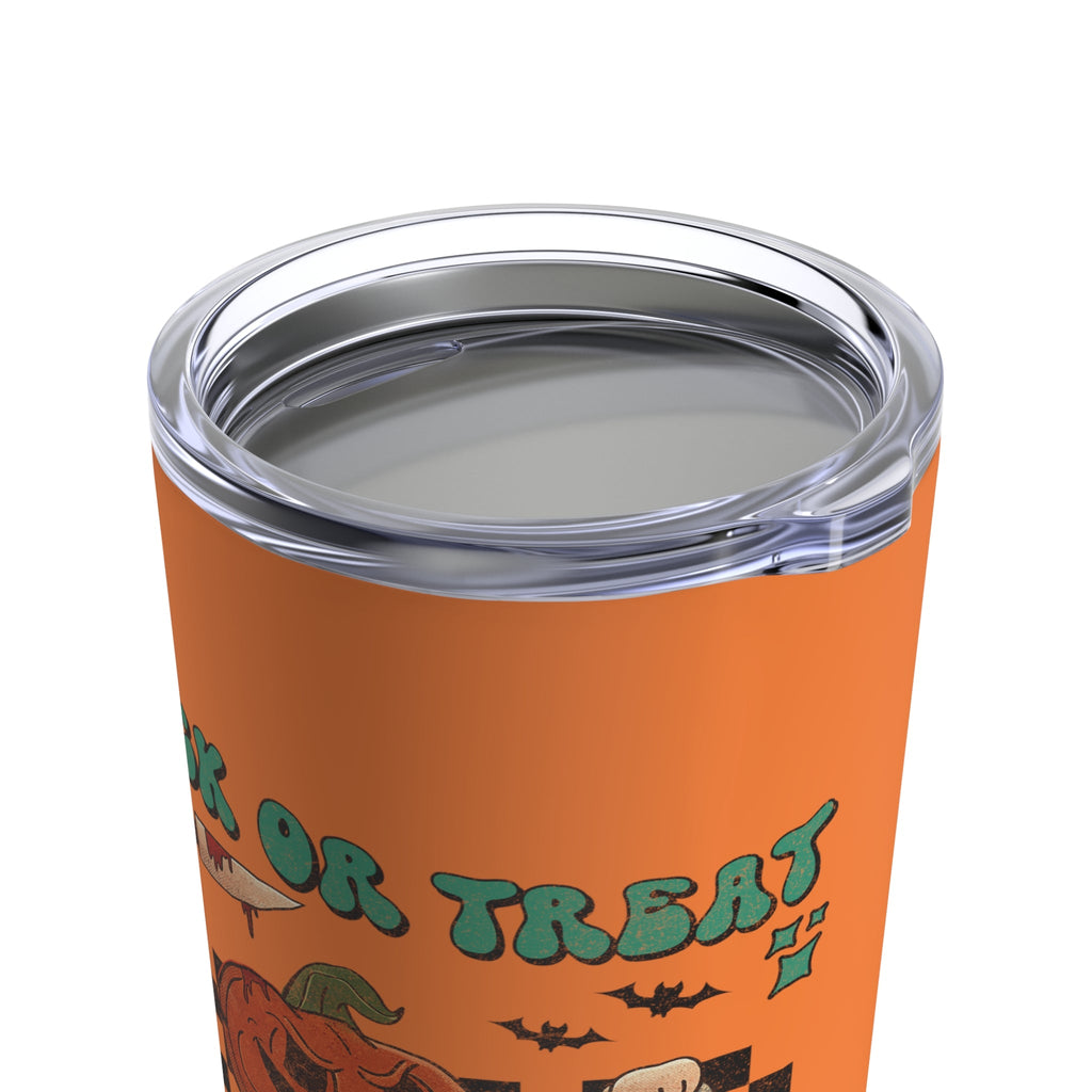 Trick Or Treat Smell My Feet Jack O Lantern Distressed Halloween Print Orange Stainless Steel Tumbler 20oz