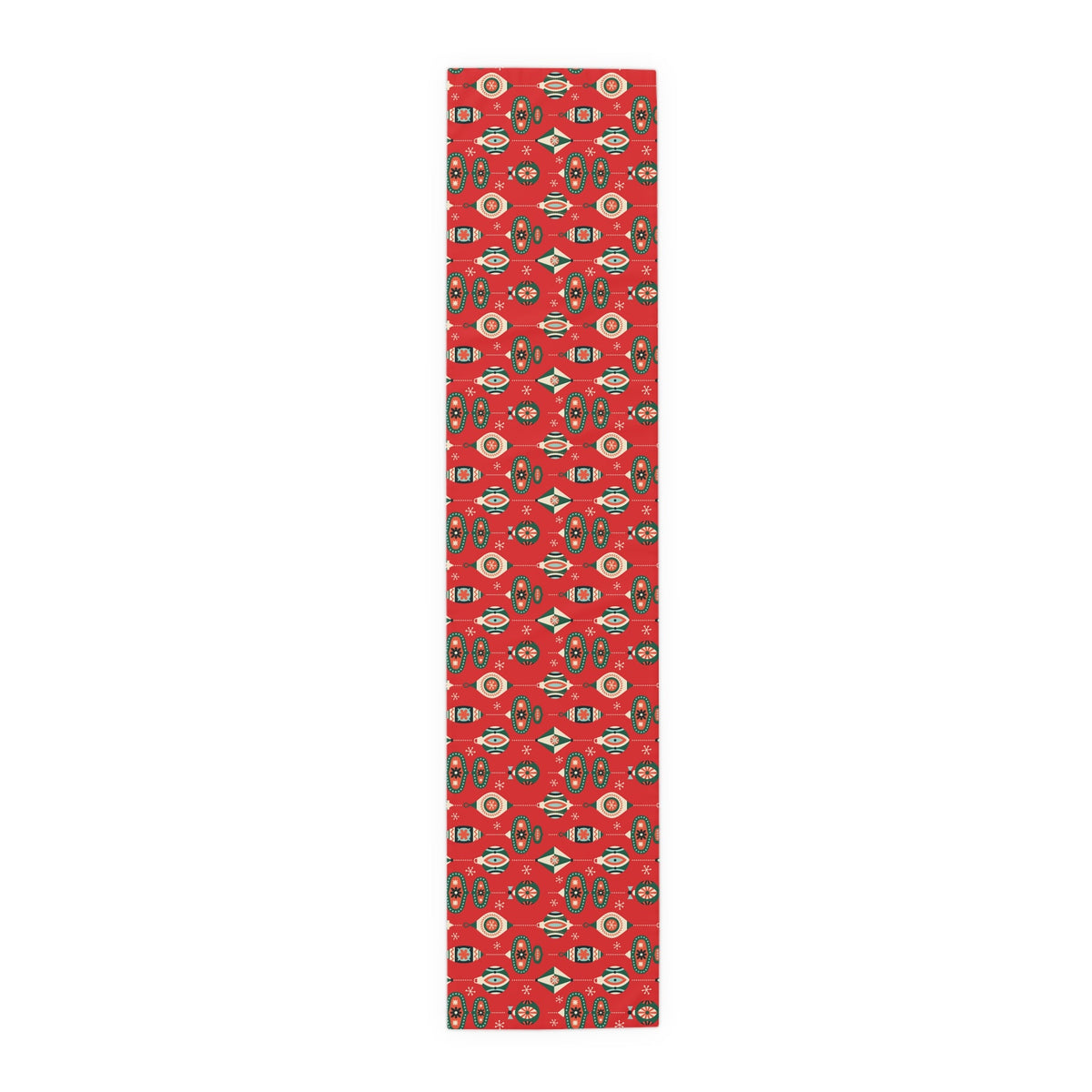 Atomic Christmas Ornaments Mid Century Retro Style Christmas Table Runner