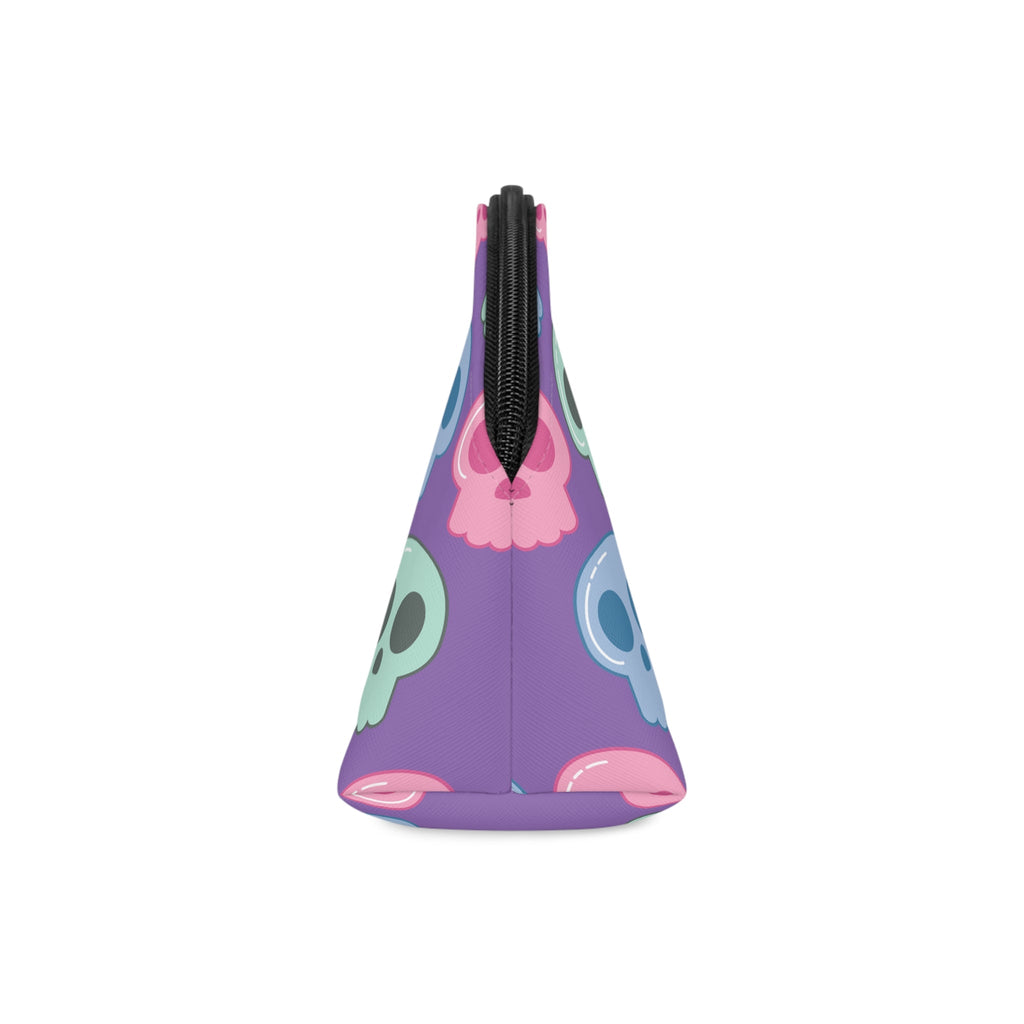Pastel Skulls Purple Halloween Travel Cosmetic Makeup Bag