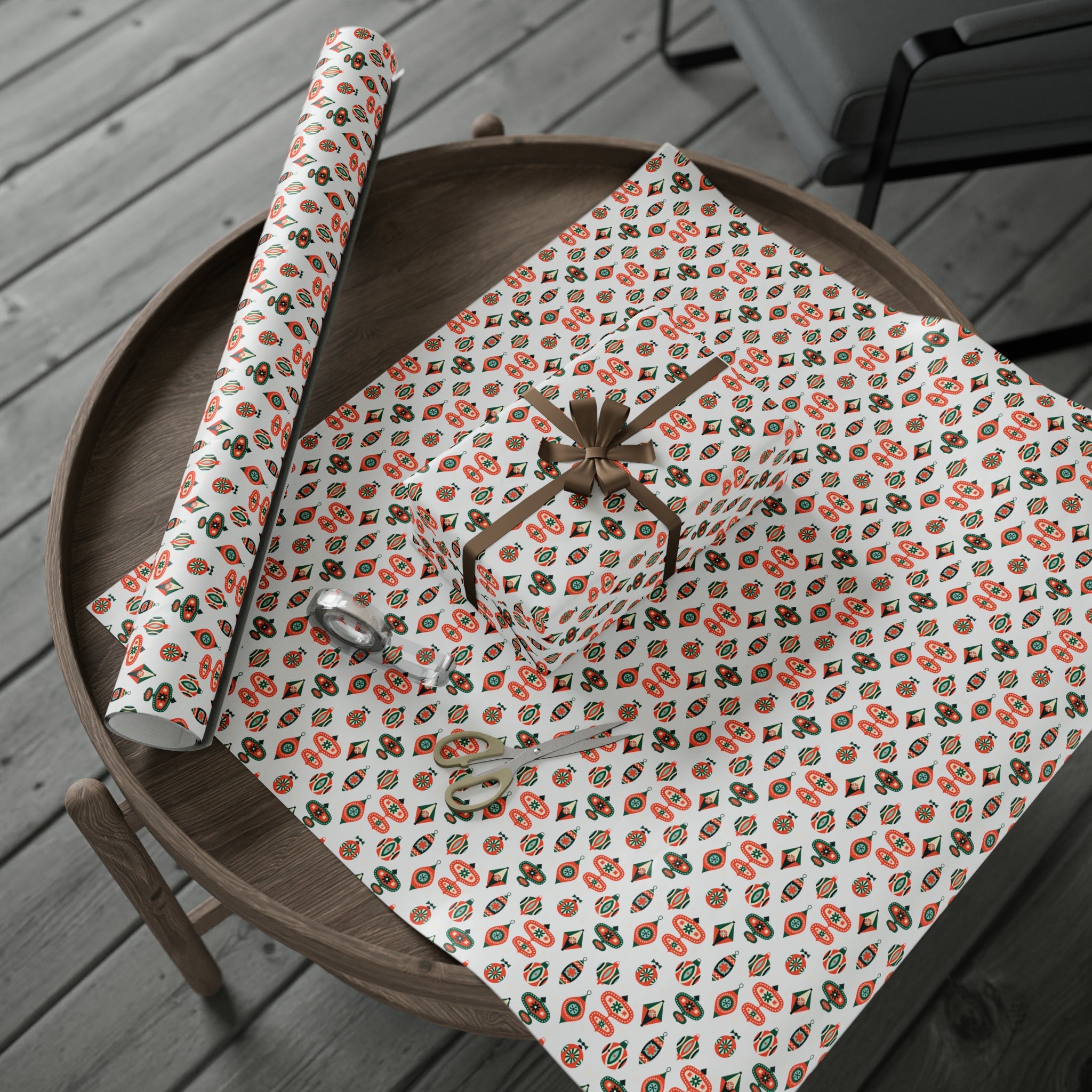 Atomic Retro Christmas Ornaments Atomic Retro Style Christmas Holiday Gift Wrap Paper - Glossy Or Matte