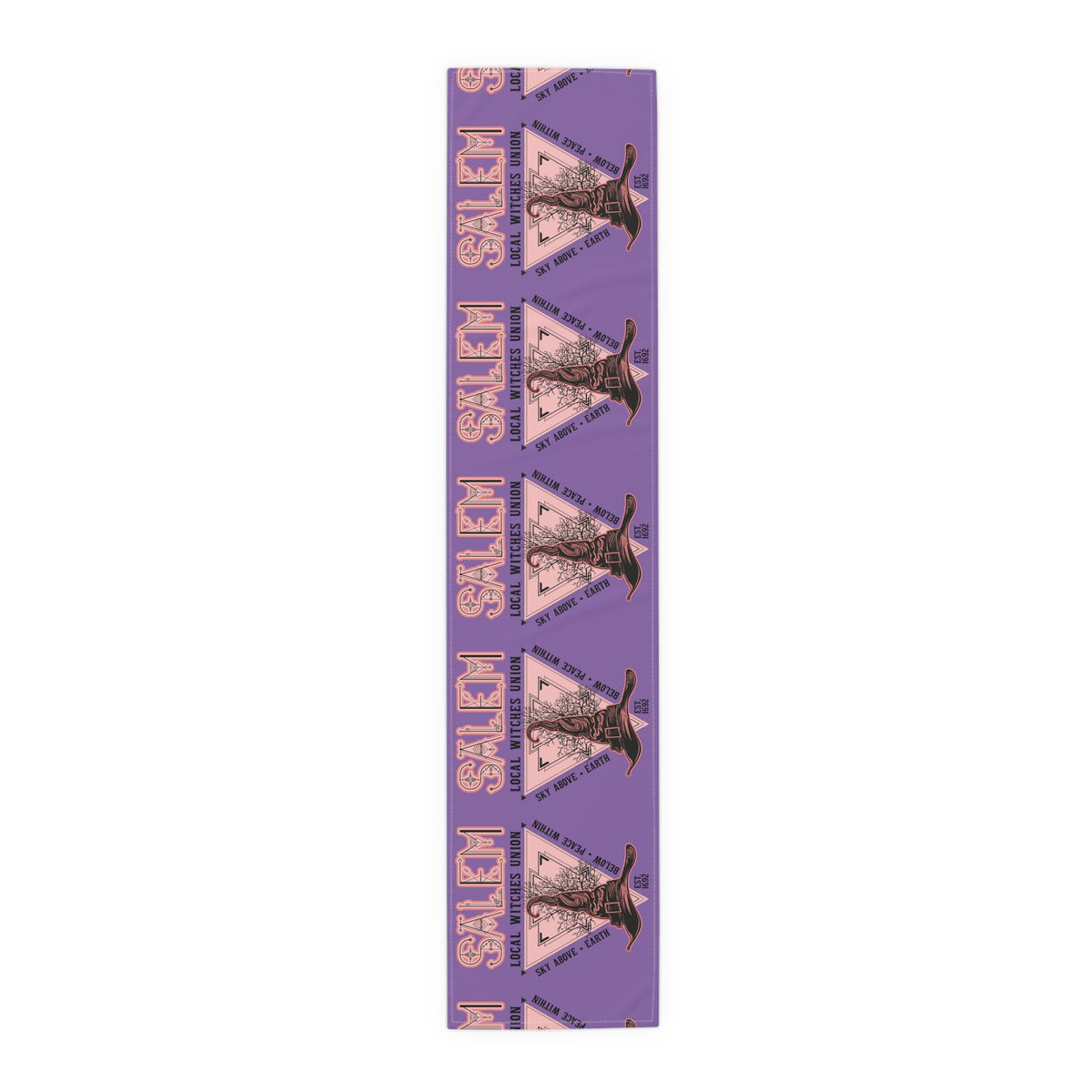 Salem Witches Union Halloween Fall Autumn Decor Purple Cotton Poly Table Runner