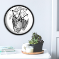 Retro Bat Print Halloween Fall Decor Wall Clock