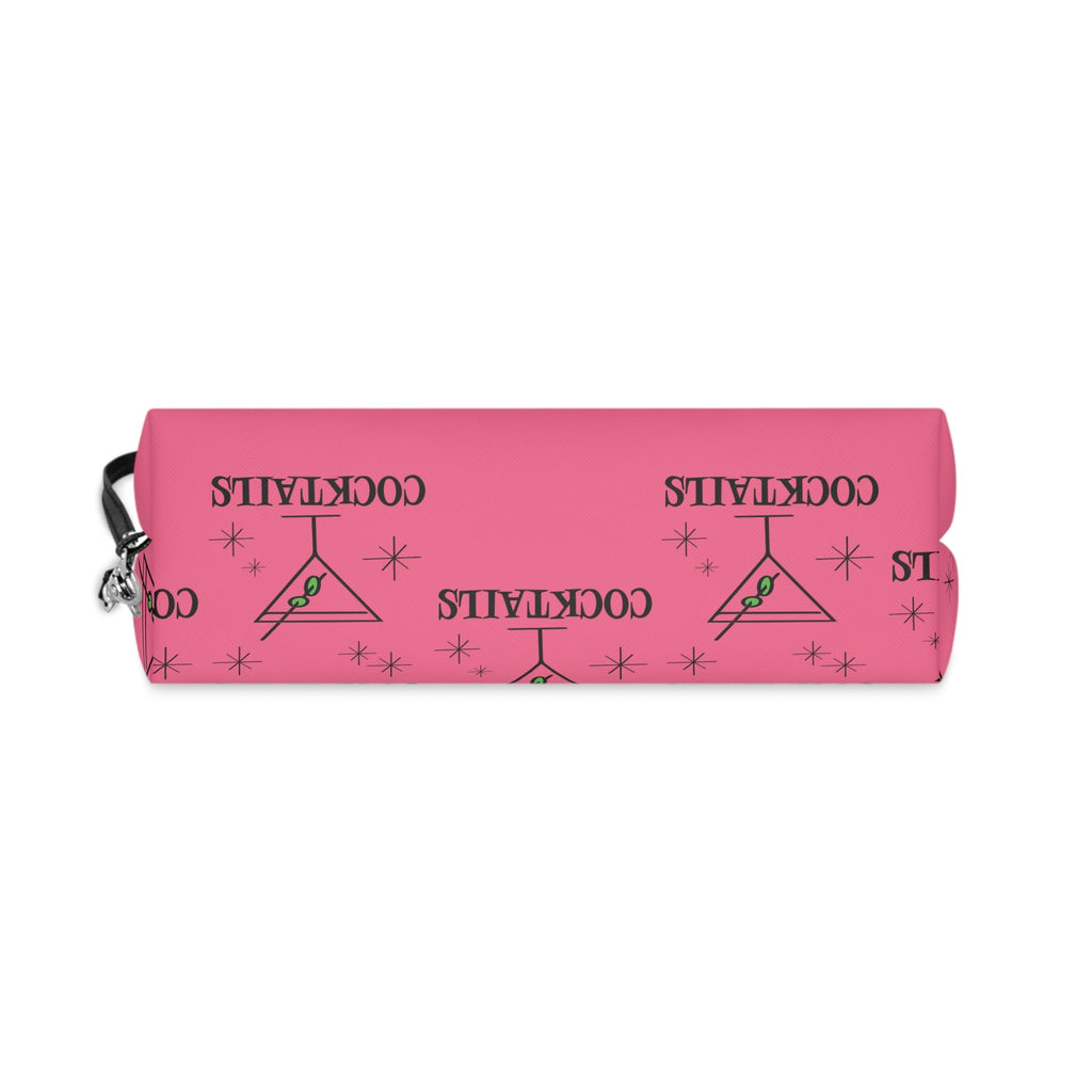 Martini Cocktails Atomic Pink Mid Century Retro Style Cosmetic Makeup Travel Bag