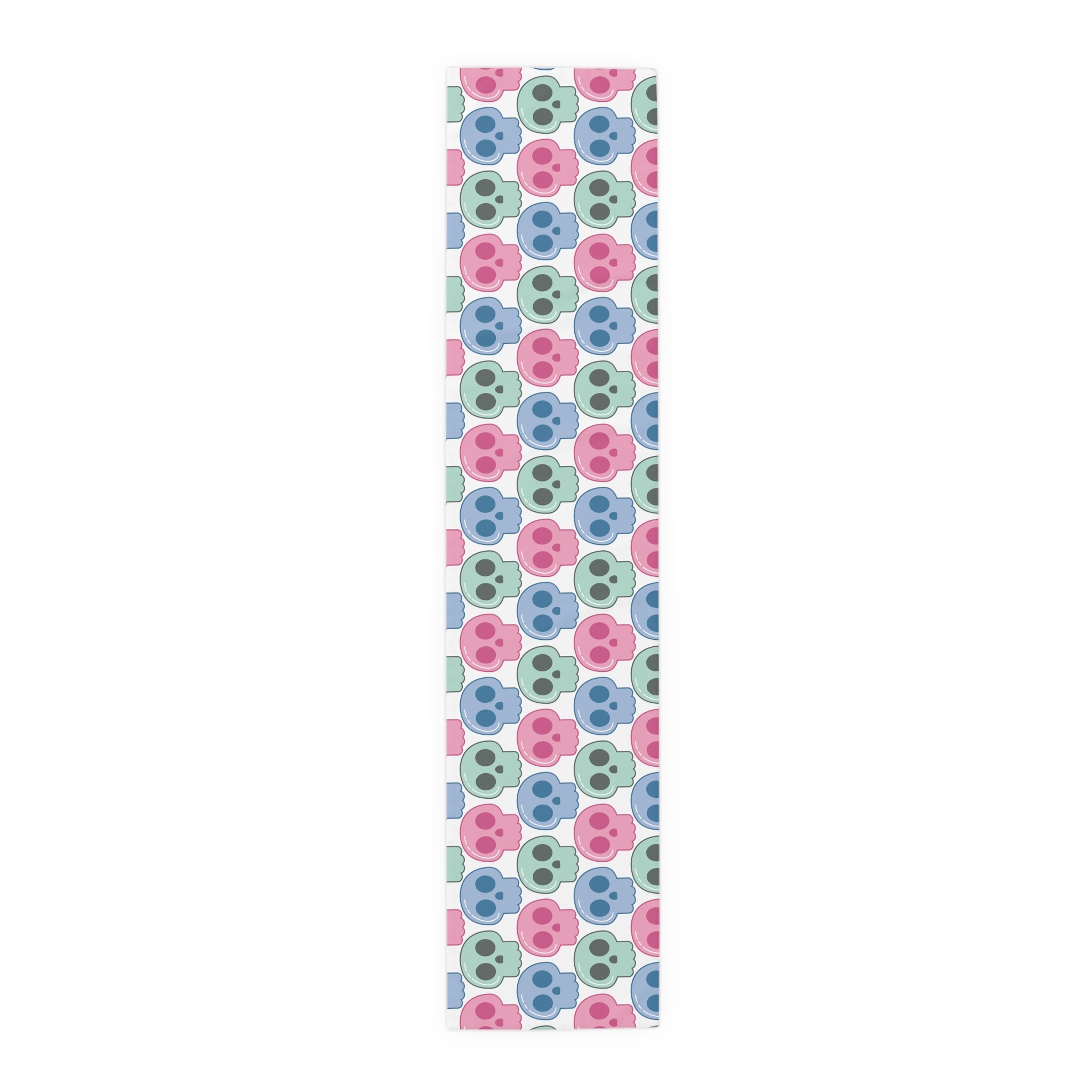 Pastel Goth Cute Halloween Skulls Home Decor Cotton Poly Table Runner