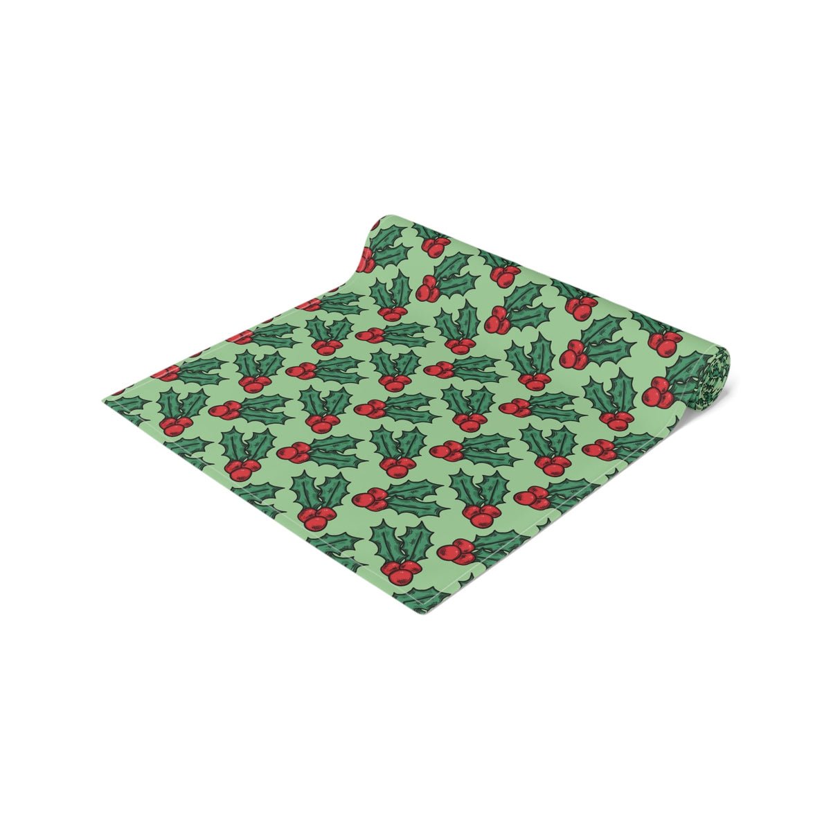 Cute Christmas Holly Christmas Print Home Decor Cotton Poly Table Runner