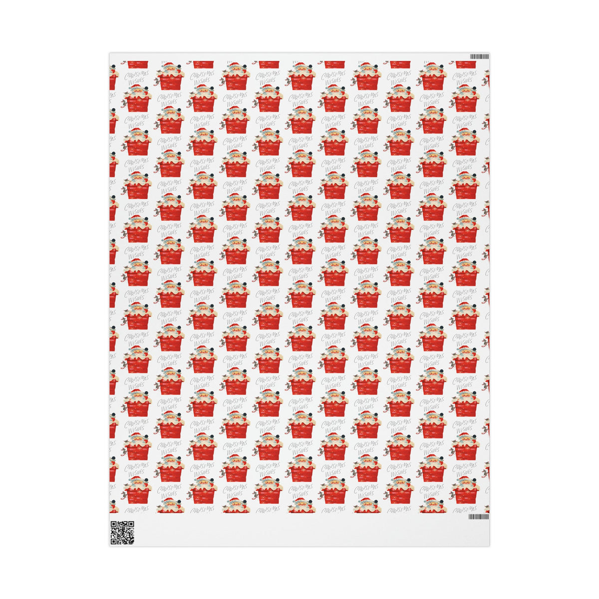 Christmas Wishes Santa In Chimney Mid Century Retro Christmas Style Holiday Gift Wrap Paper - Glossy Or Matte