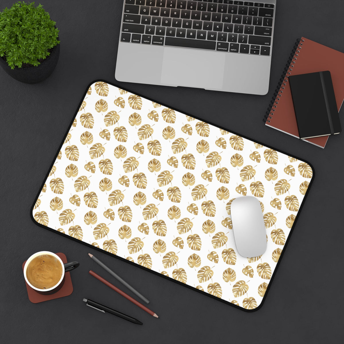 Gold Palm Leaves Desk Mat - 3 size options