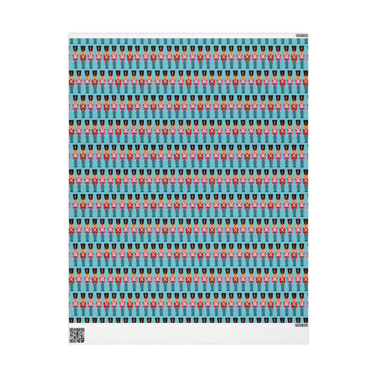 Christmas Toy Soldiers Blue Mid Century Retro Christmas Style Holiday Gift Wrap Paper - Glossy Or Matte