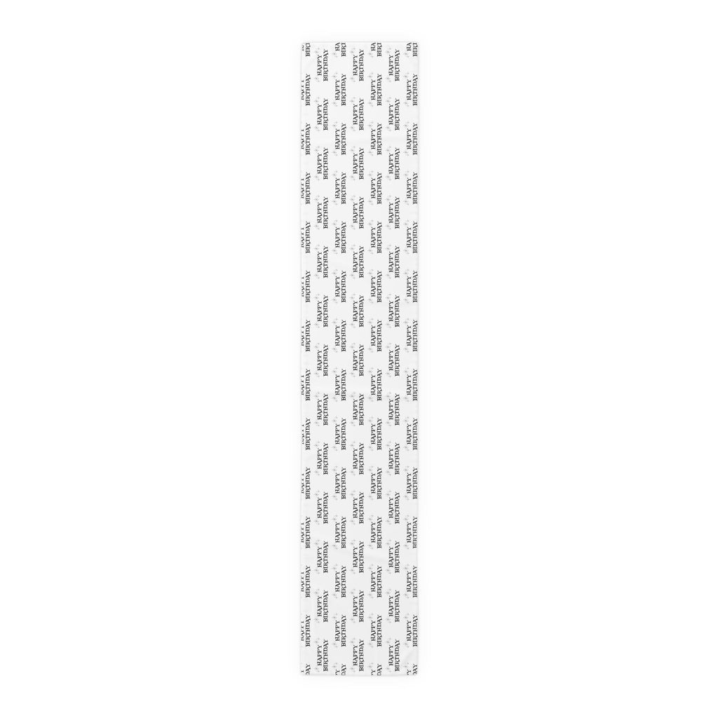 Happy Birthday Atomic Mid Century Retro Style Print Cotton Poly Table Runner