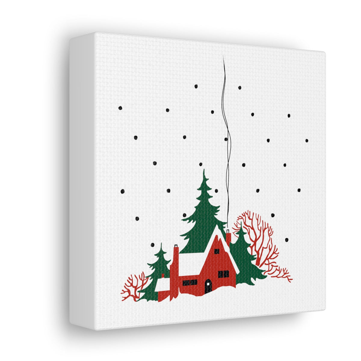 Mid Century Style Winter Mid Century Retro Christmas Scene Canvas Wrap