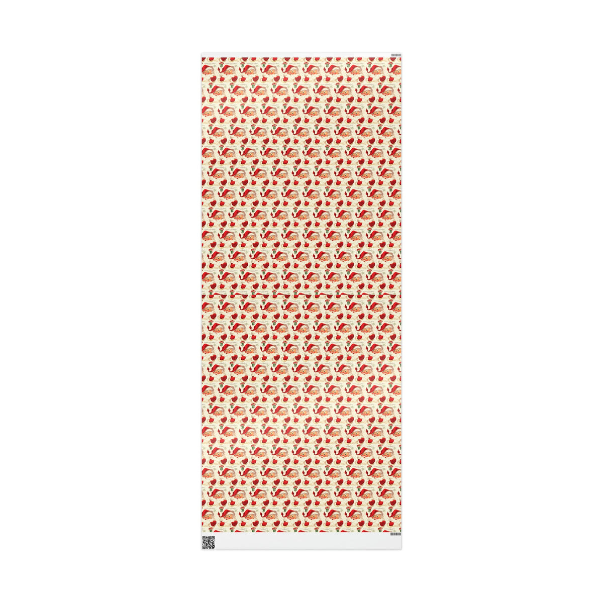 Merry Christmas Santa Under The Mistletoe Mid Century Retro Christmas Print Holiday Gift Wrap Paper - Glossy Or Matte
