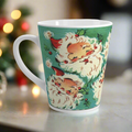 Cute Laughing Santas Retro Christmas Latte Coffee Mug