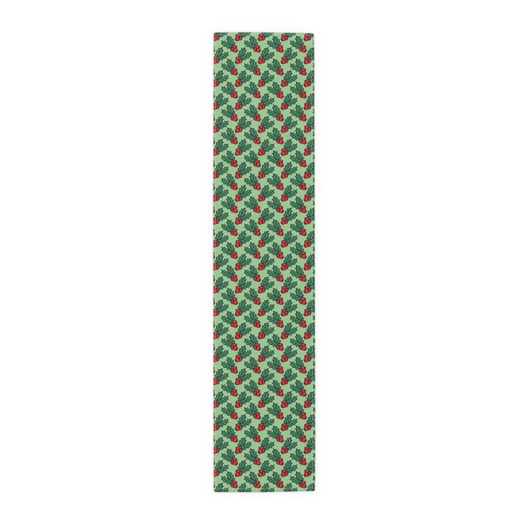 Cute Christmas Holly Christmas Print Home Decor Cotton Poly Table Runner