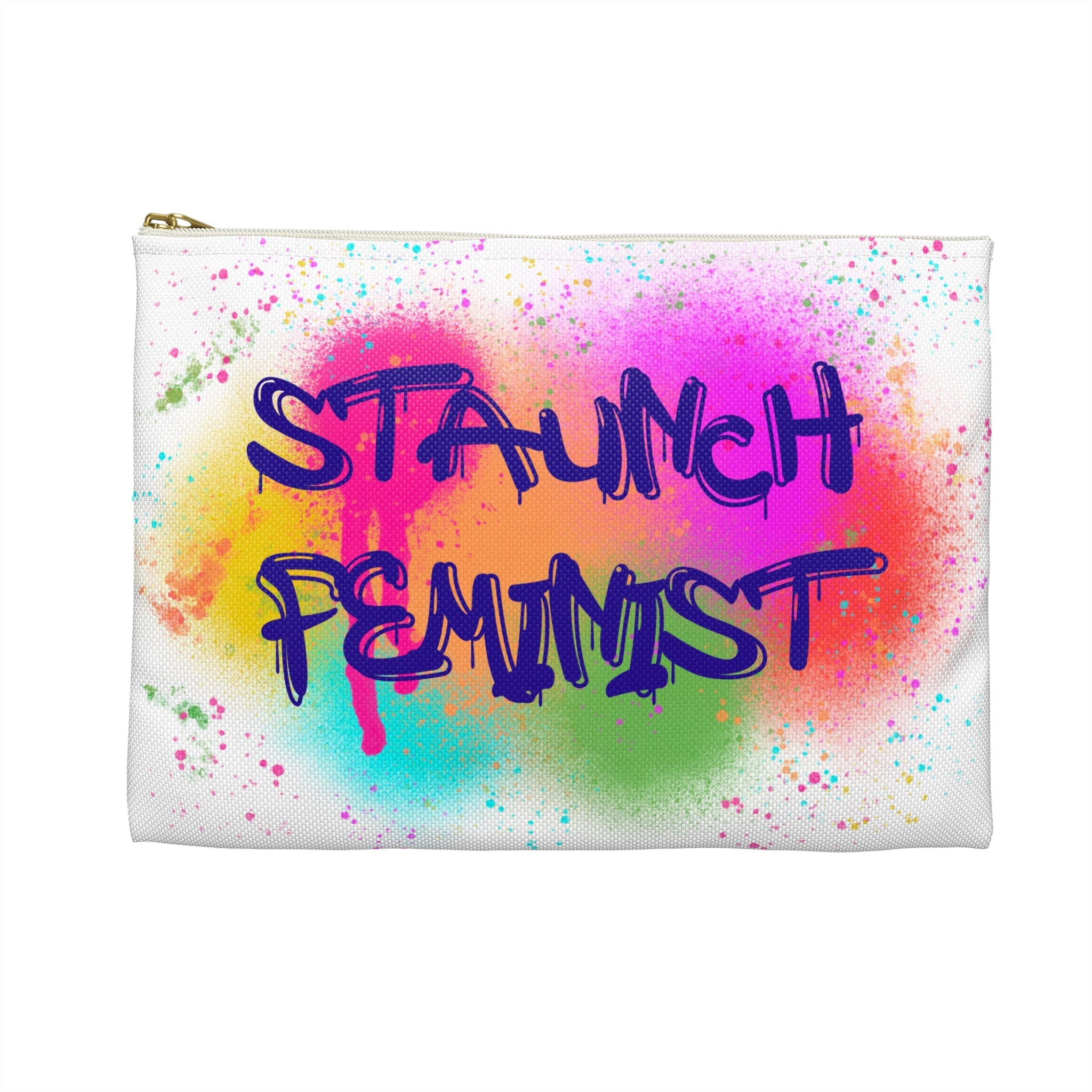 Staunch Feminist Graffiti Polyester Accessory Pouch Travel Bag