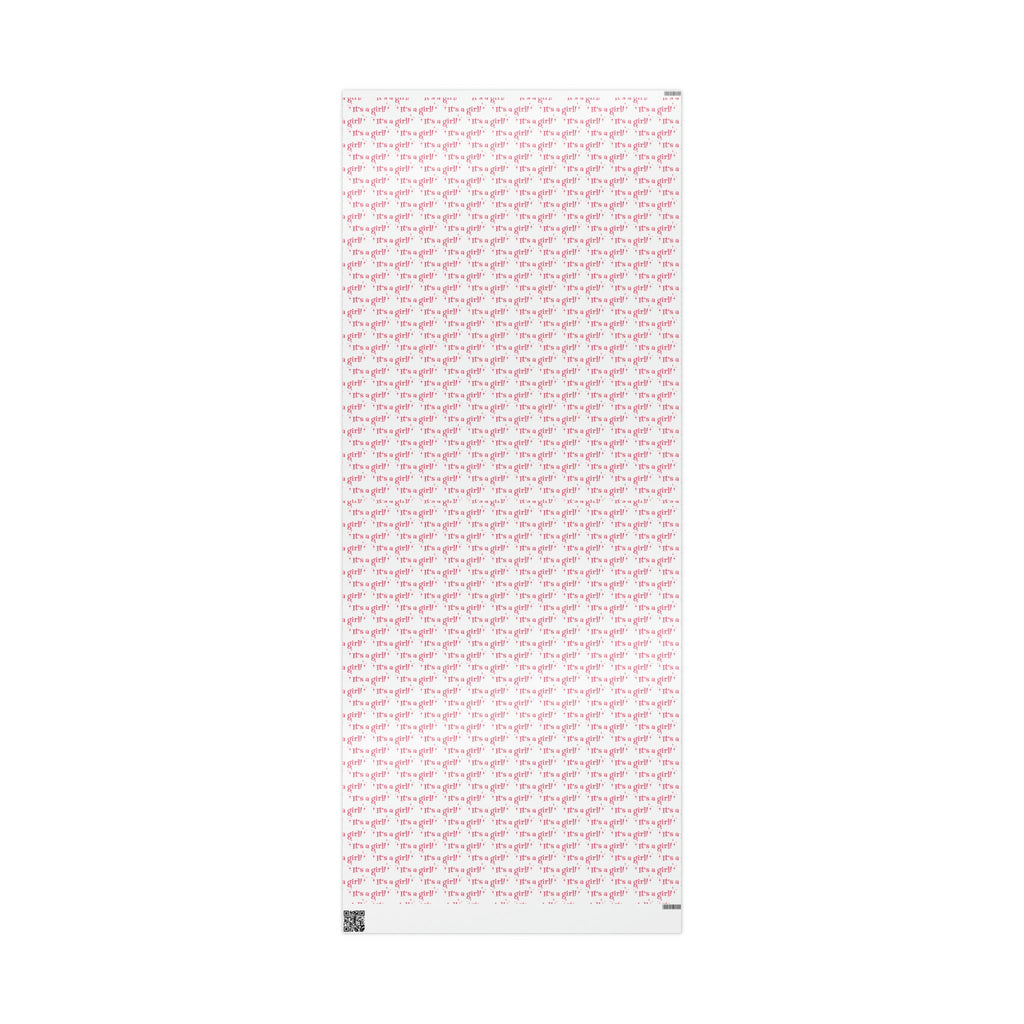 It's A Girl Starburst Atomic Retro Style Baby Shower Gift Wrap Paper - Glossy Or Matte