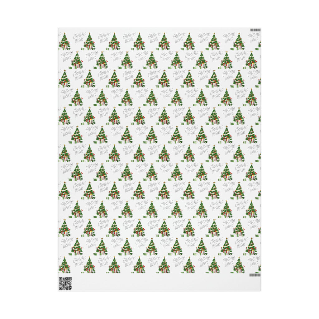 Christmas Wishes Christmas Tree With Presents Mid Century Retro Christmas Print Holiday Gift Wrap Paper - Glossy Or Matte