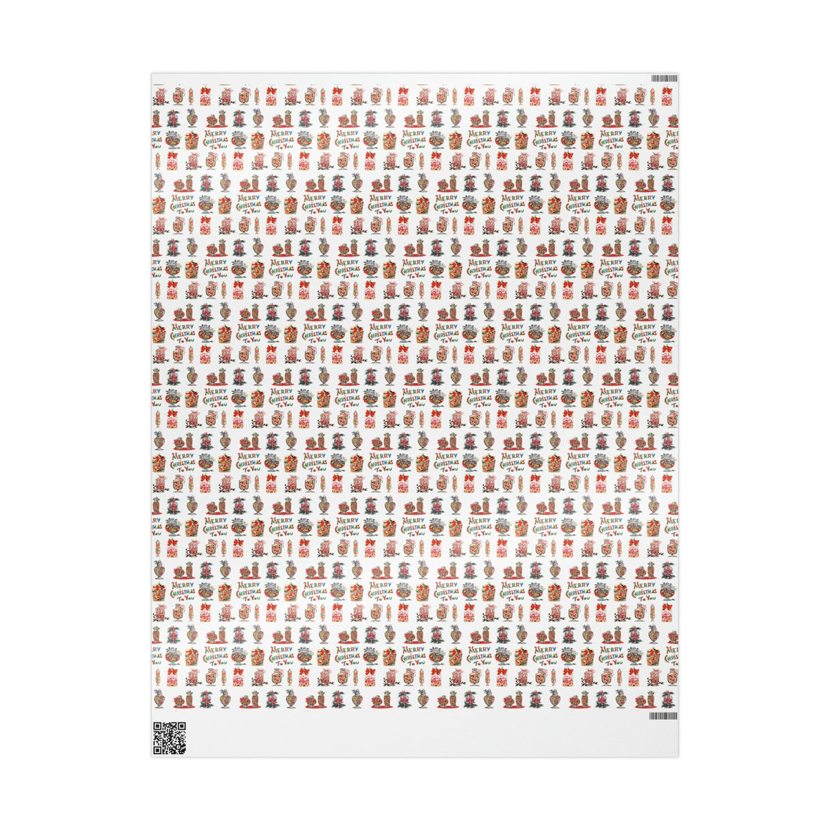 Merry Christmas To You Christmas Candy Mid Century Retro Christmas Print Holiday Gift Wrap Paper - Glossy Or Matte