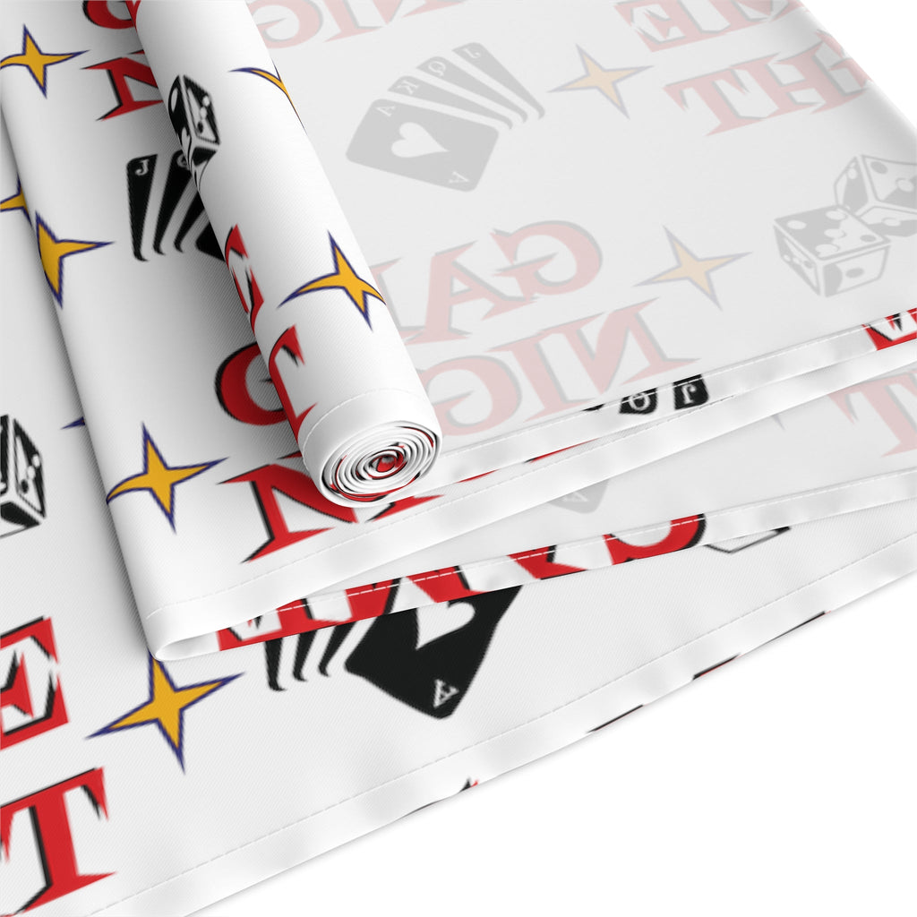 Game Night Atomic Mid Century Retro Style Party Decor Cotton Poly Table Runner