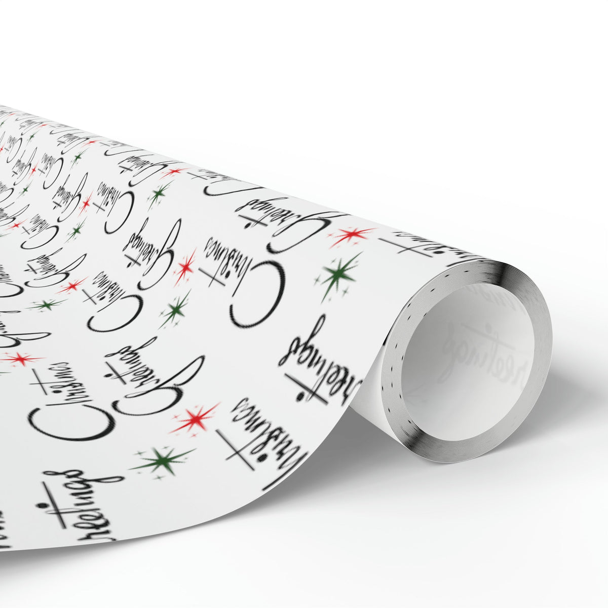 Christmas Greetings Starburst Atomic Mid Century Retro Christmas Style Holiday Gift Wrap Paper - Glossy Or Matte
