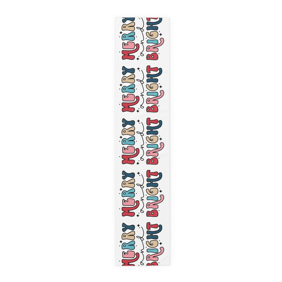 Merry And Bright Christmas Print Home Decor Cotton Poly Table Runner