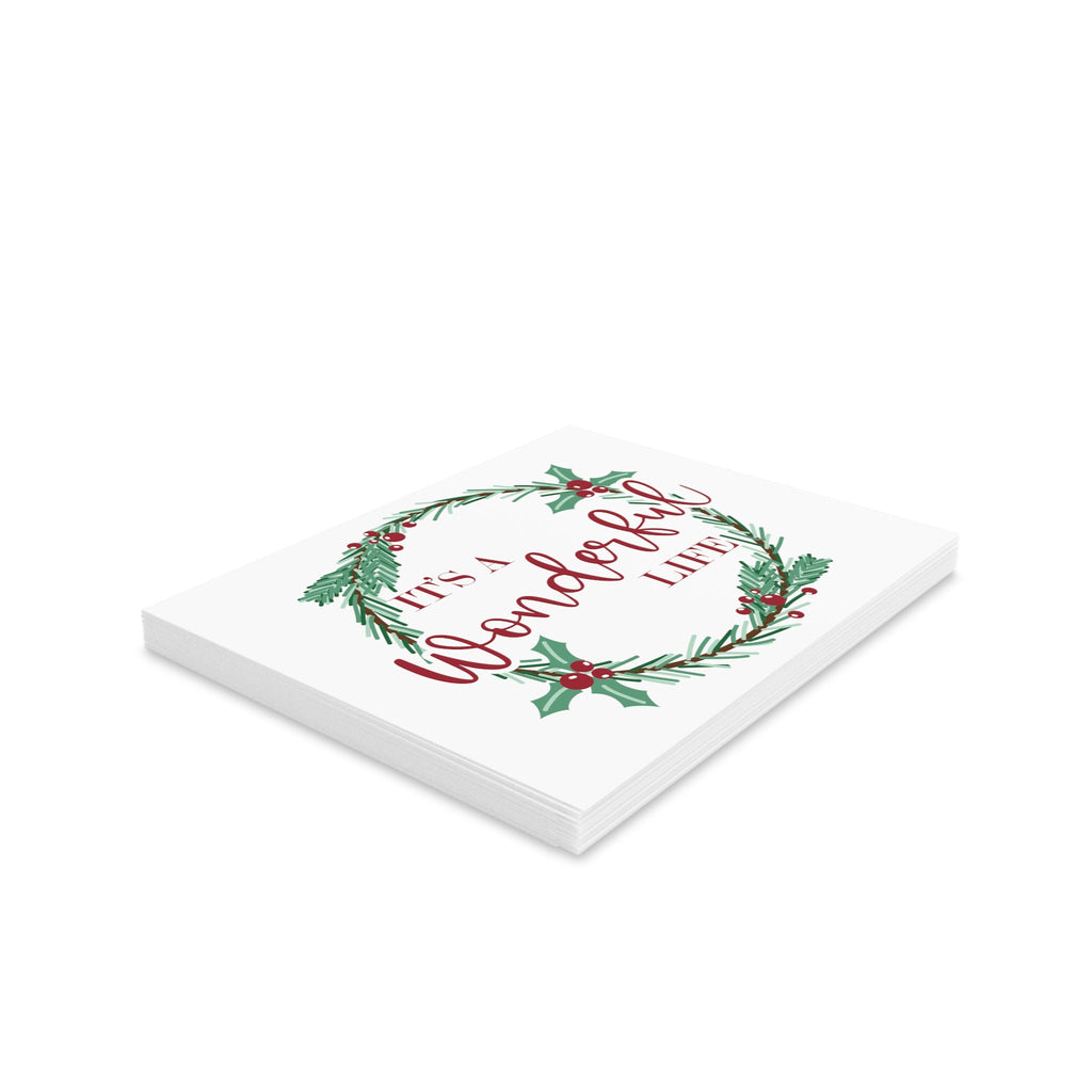 It's A Wonderful Life Christmas Wreath Matte Greeting Cards (8, 16, and 24 pcs)