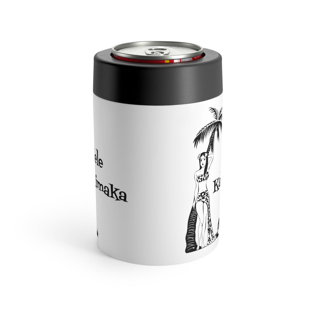 Mele Kalikimaka Hawaiian Girl Atomic Mid Century Retro Christmas Stainless Steel Can Holder