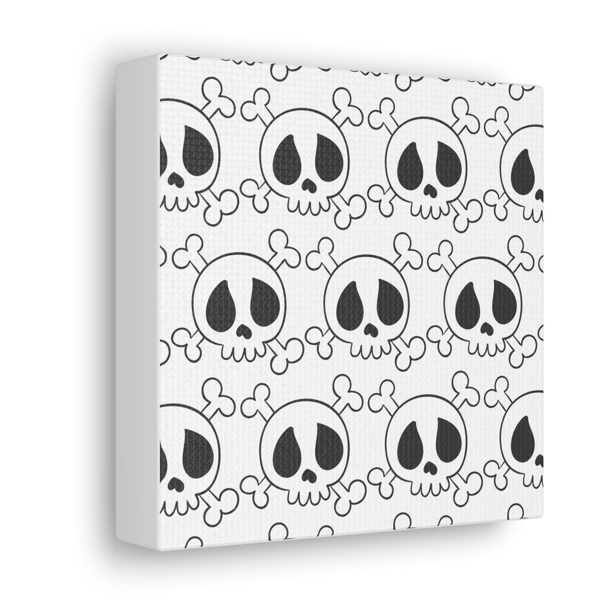 Cute Skulls Halloween Black And White Print Canvas Gallery Wrap