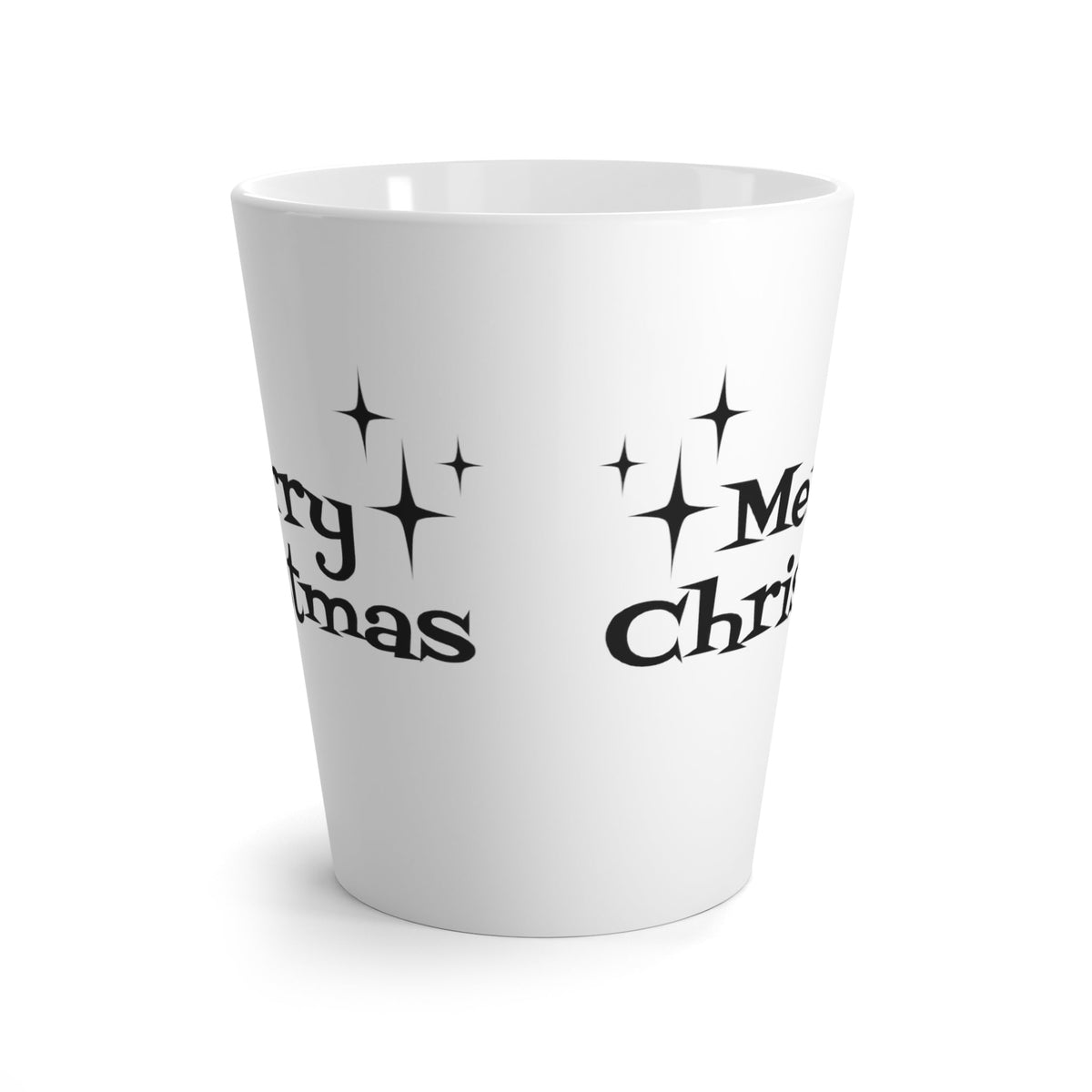 Merry Christmas White And Black Atomic Mid Century Retro Style Latte Mug