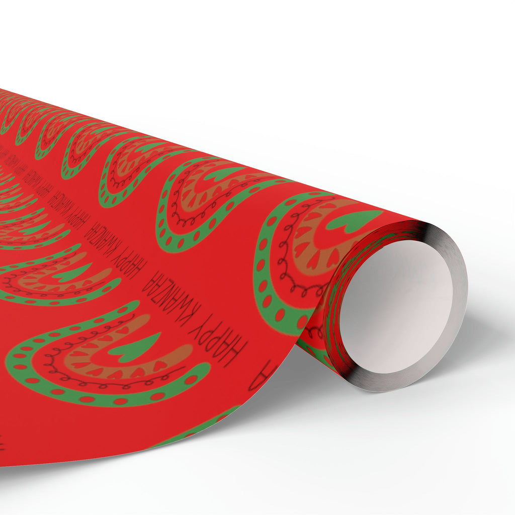 Happy Kwanza Boho Rainbow Print Holiday Gift Wrap Paper - Glossy Or Matte