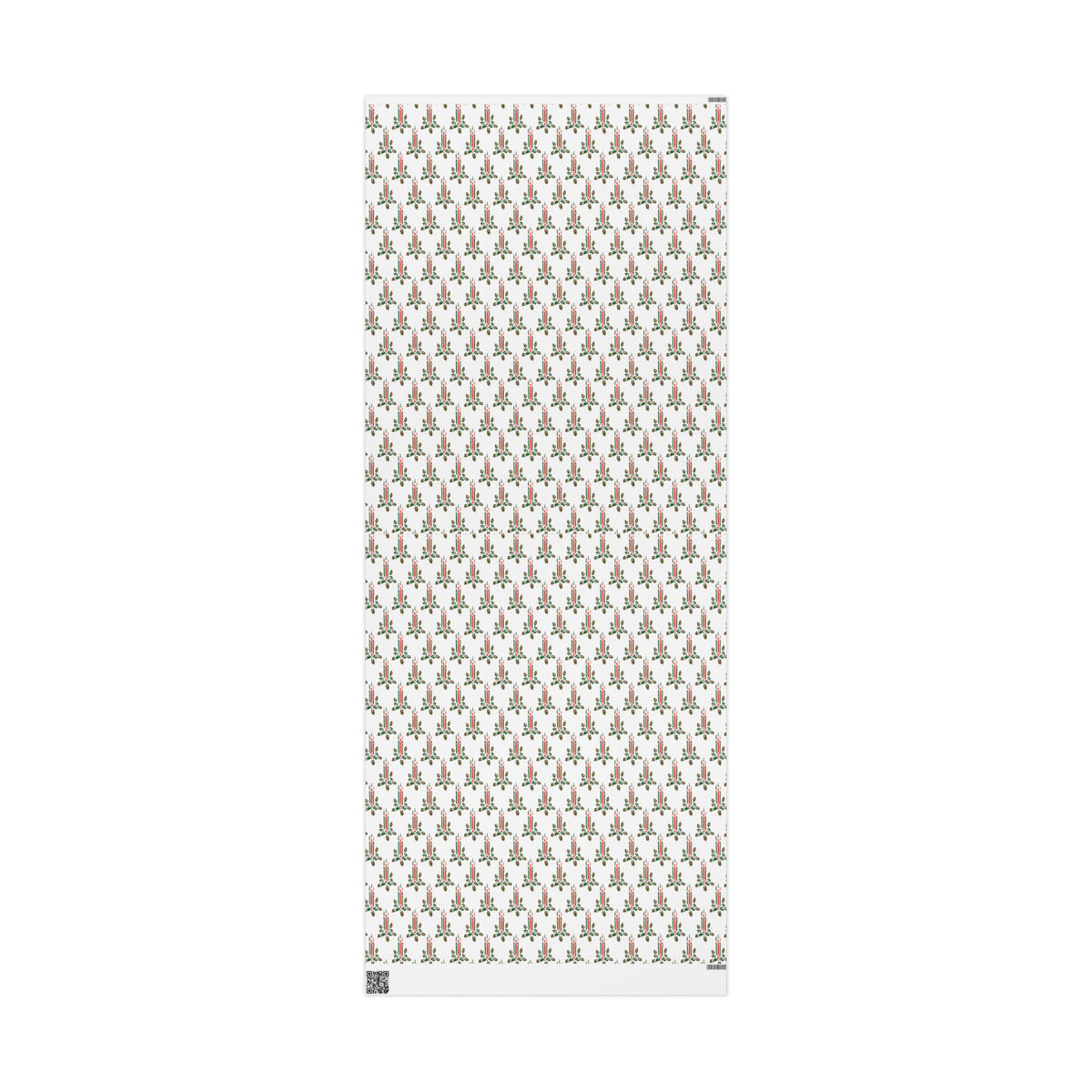 Christmas Candles With Holly Mid Century Retro Christmas Print Holiday Gift Wrap Paper - Glossy Or Matte