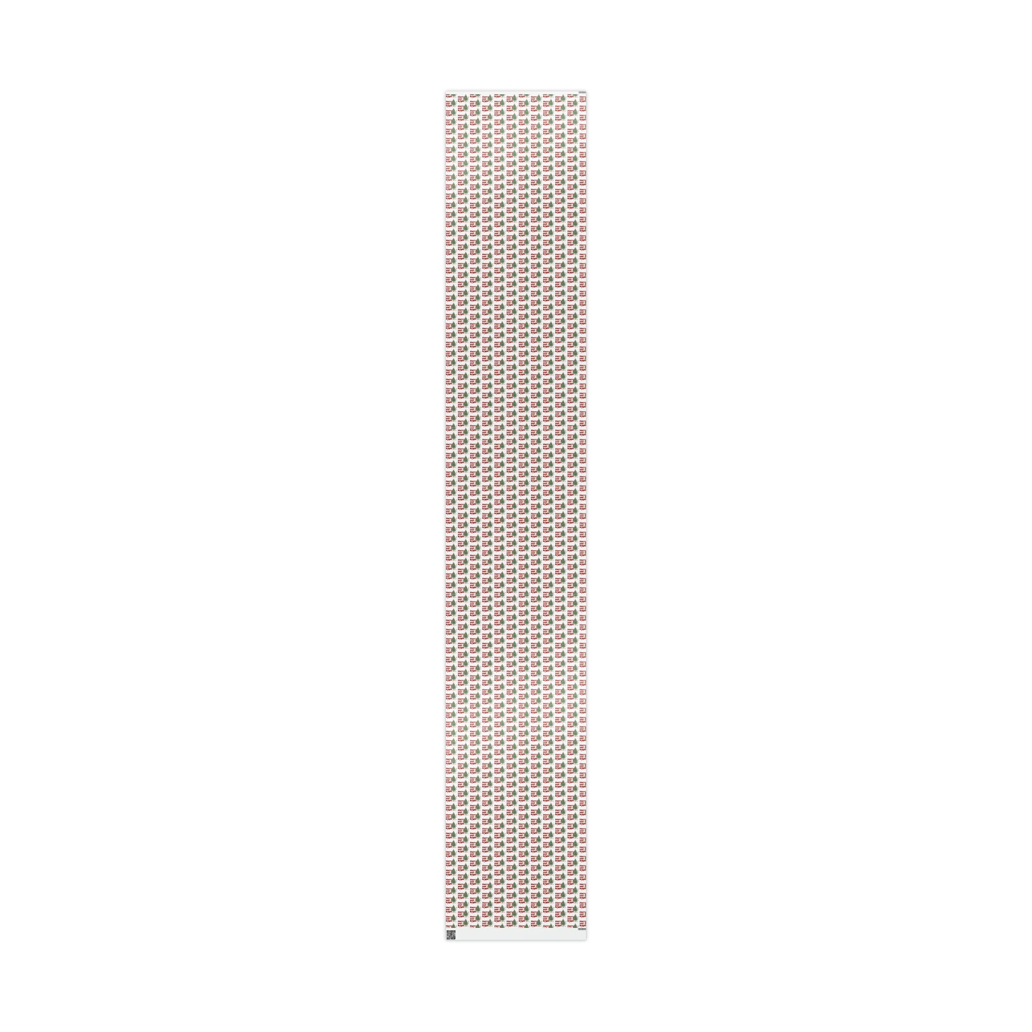 Merry And Bright Cute Christmas Tree Retro Style Christmas Holiday Gift Wrap Paper - Glossy Or Matte