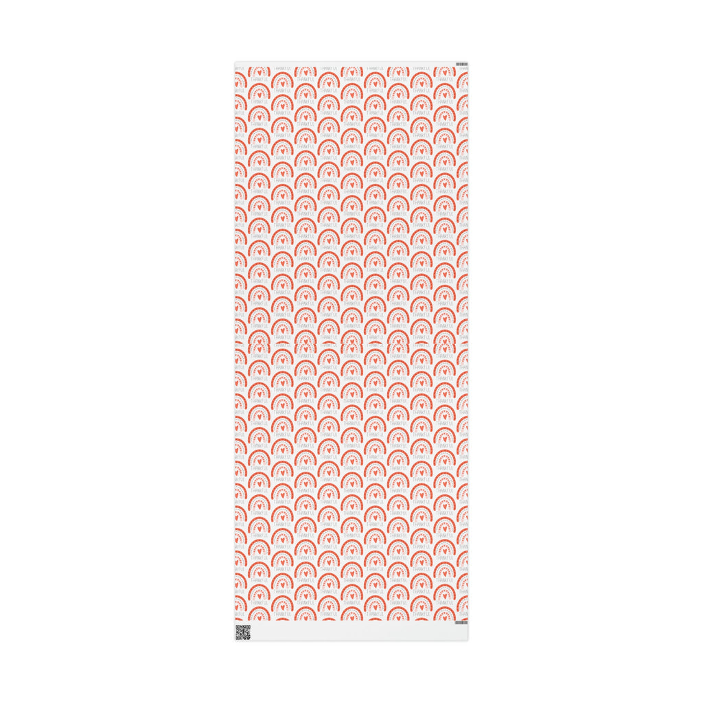 Thankful Boho Rainbow Friendsgiving Thanksgiving Thank You Print Holiday Gift Wrap Paper - Glossy Or Matte