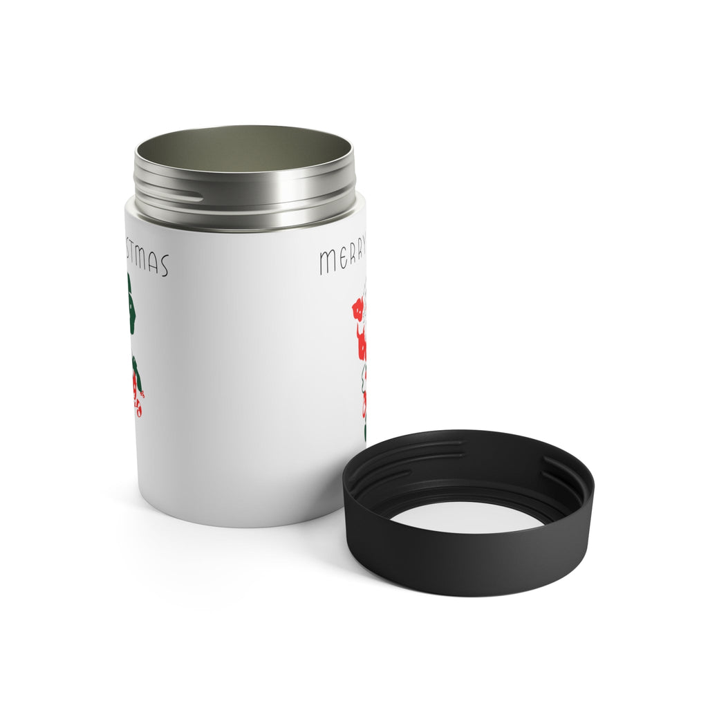 Merry Christmas Santa Mid Century Retro Christmas Print Stainless Steel Can Holder