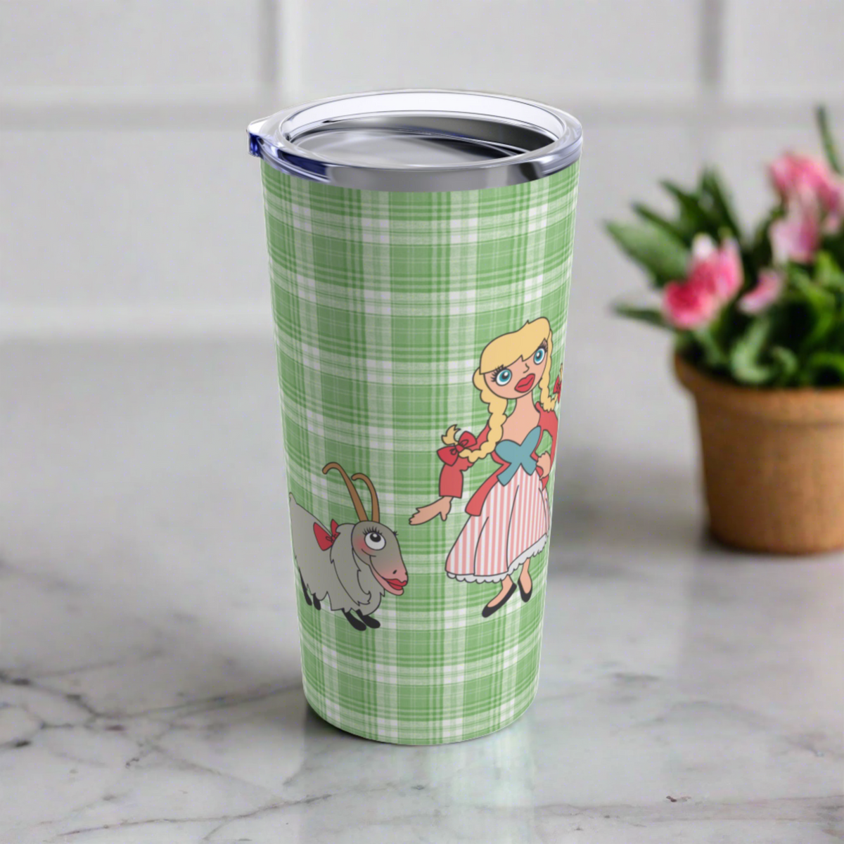 Sound Of Music Travel Tumbler Lonely Goatherd Girl In Pale Pink Tote Goat Family Tumbler 20oz
