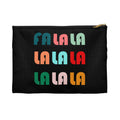 Fa La La La Black Retro Style Christmas Print Polyester Accessory Pouch Travel Bag