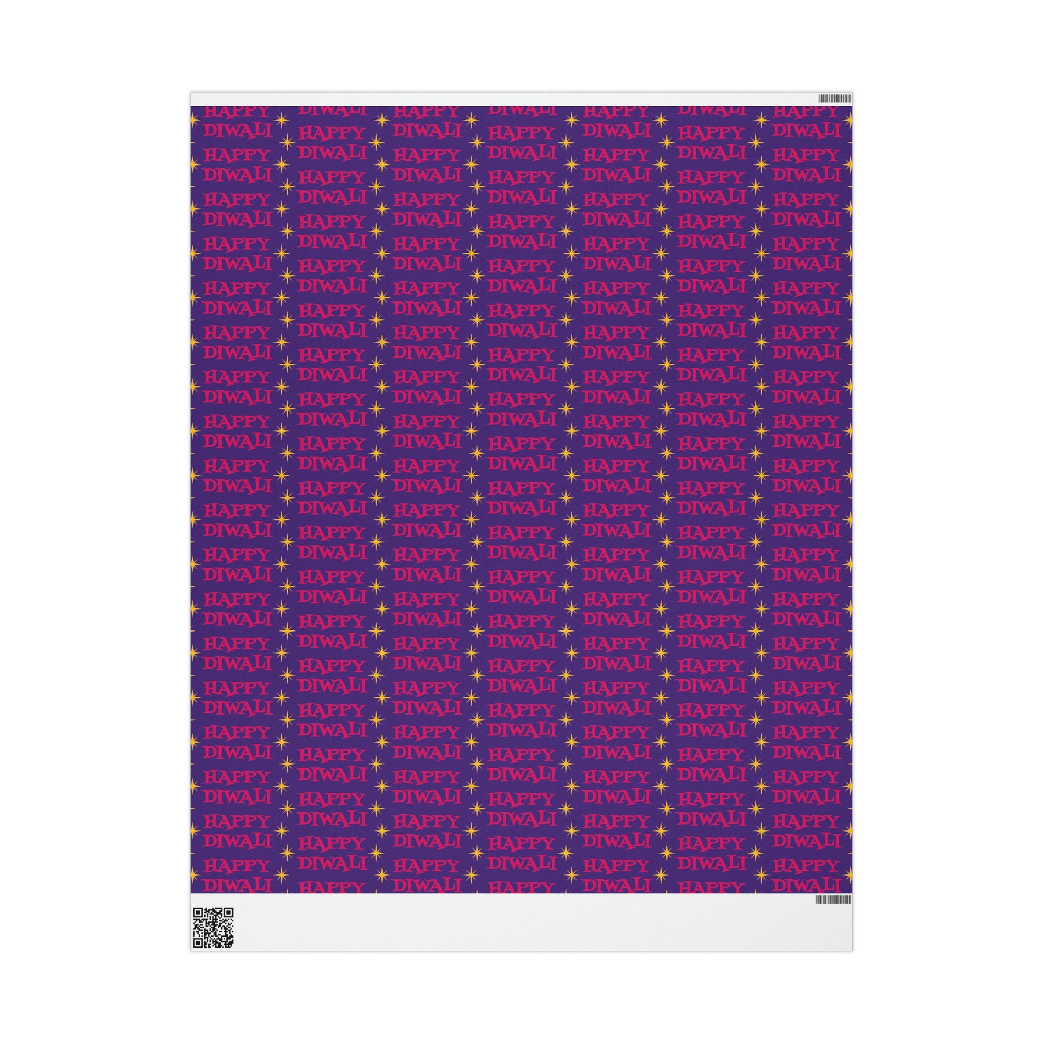 Happy Diwali Stars Atomic Mid Century Retro Style Holiday Gift Wrap Paper - Glossy Or Matte