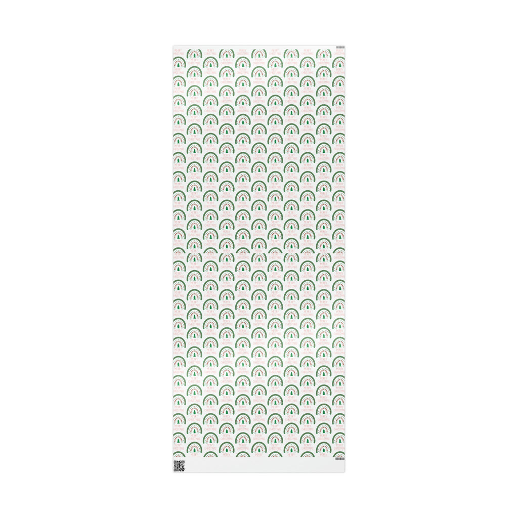 Merry Christmas Boho Rainbow Christmas Print Holiday Gift Wrap Paper - Glossy Or Matte