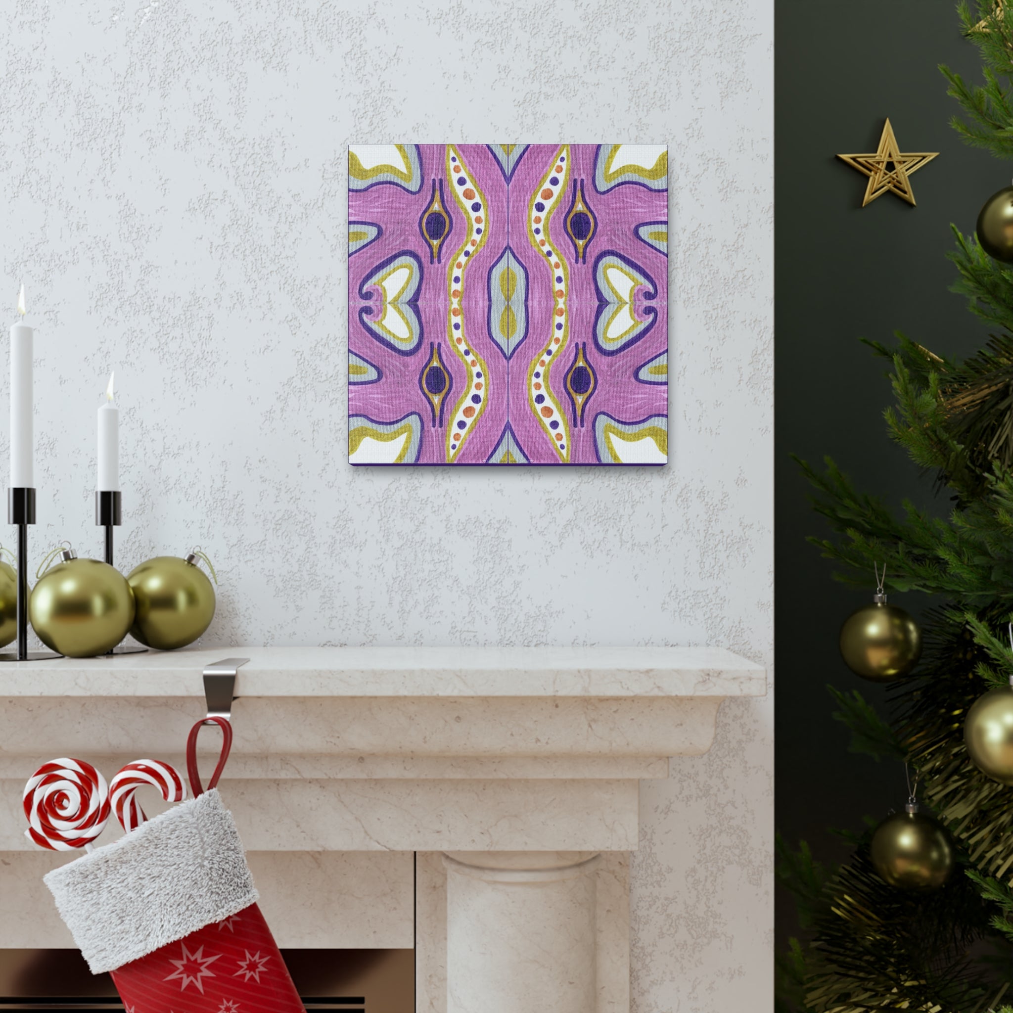 Purple E Mosiac Caden Caraco Canvas Gallery Wrap
