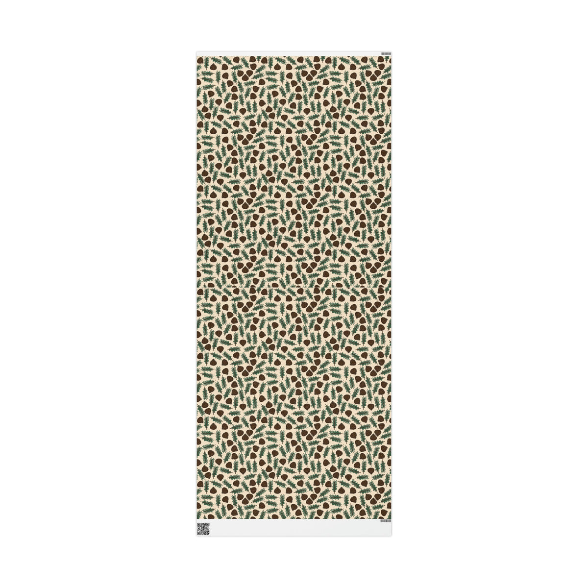 Pinecones With Sprigs Of Pine Cute Winter Christmas Print Holiday Gift Wrap Paper - Glossy Or Matte