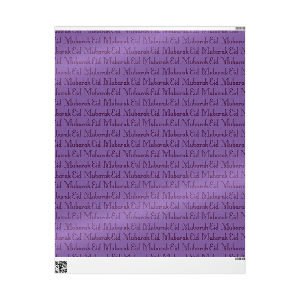 Eid Mubarak Purple Holiday Gift Wrap Paper - Glossy Or Matte