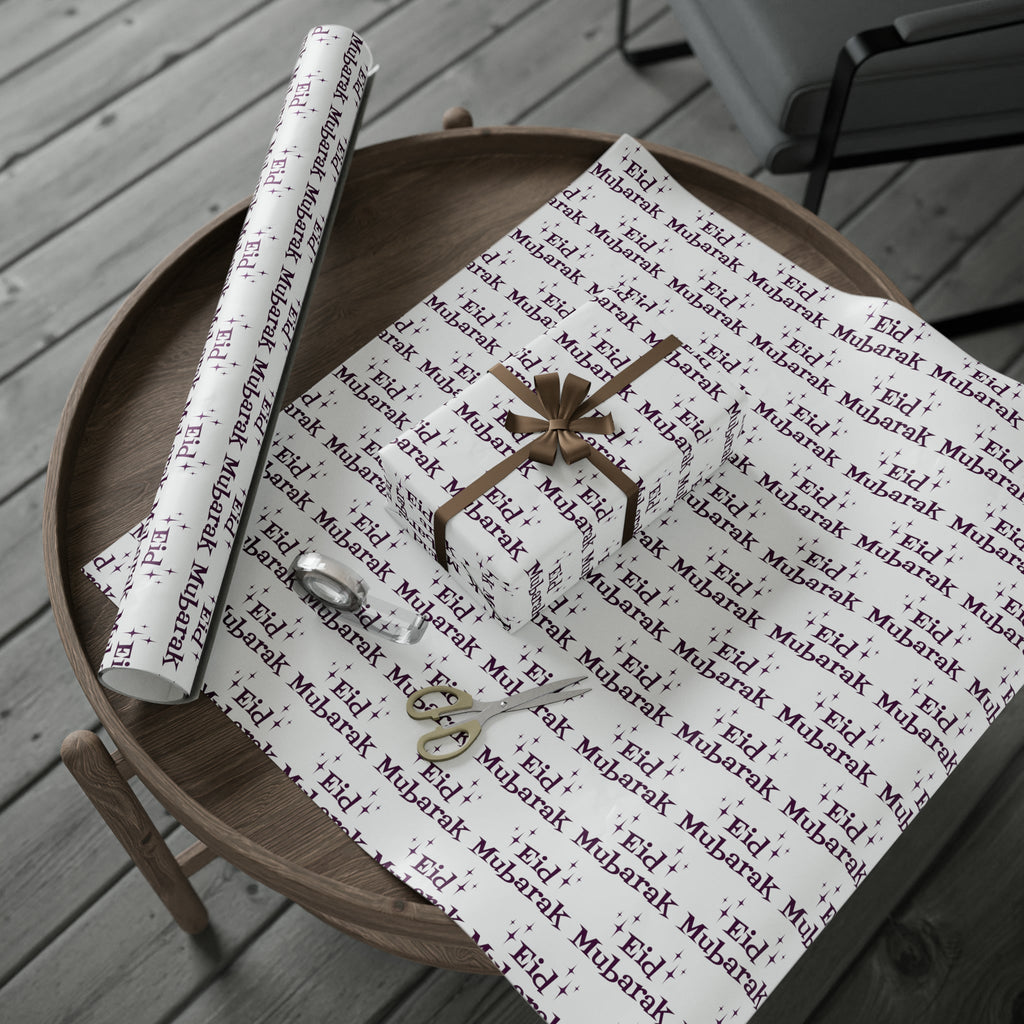 Eid Mubarak Atomic Mid Century Retro Style Holiday Gift Wrap Paper - Glossy Or Matte