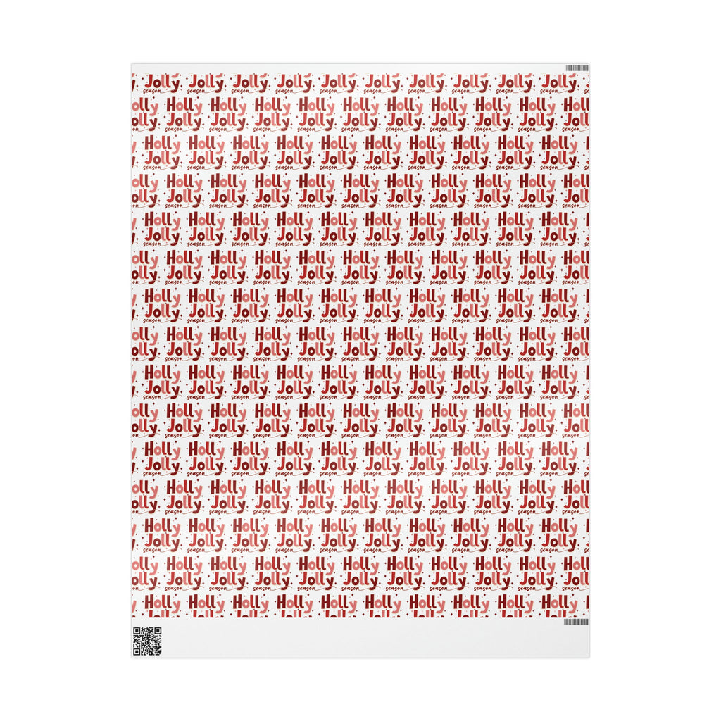 Holly Jolly Season Retro Style Christmas Print Holiday Gift Wrap Paper - Glossy Or Matte