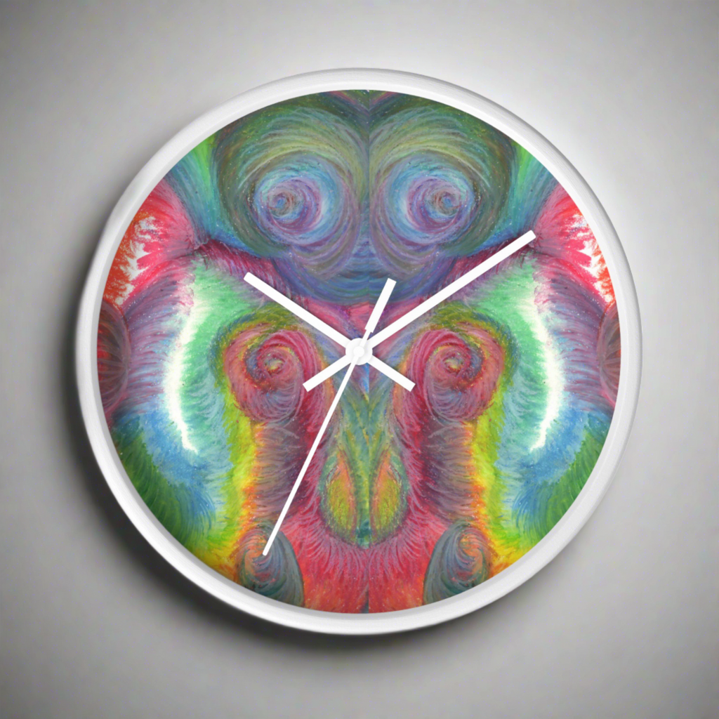 Celestial Friend Caden Caraco White Wooden Silent Wall Clock