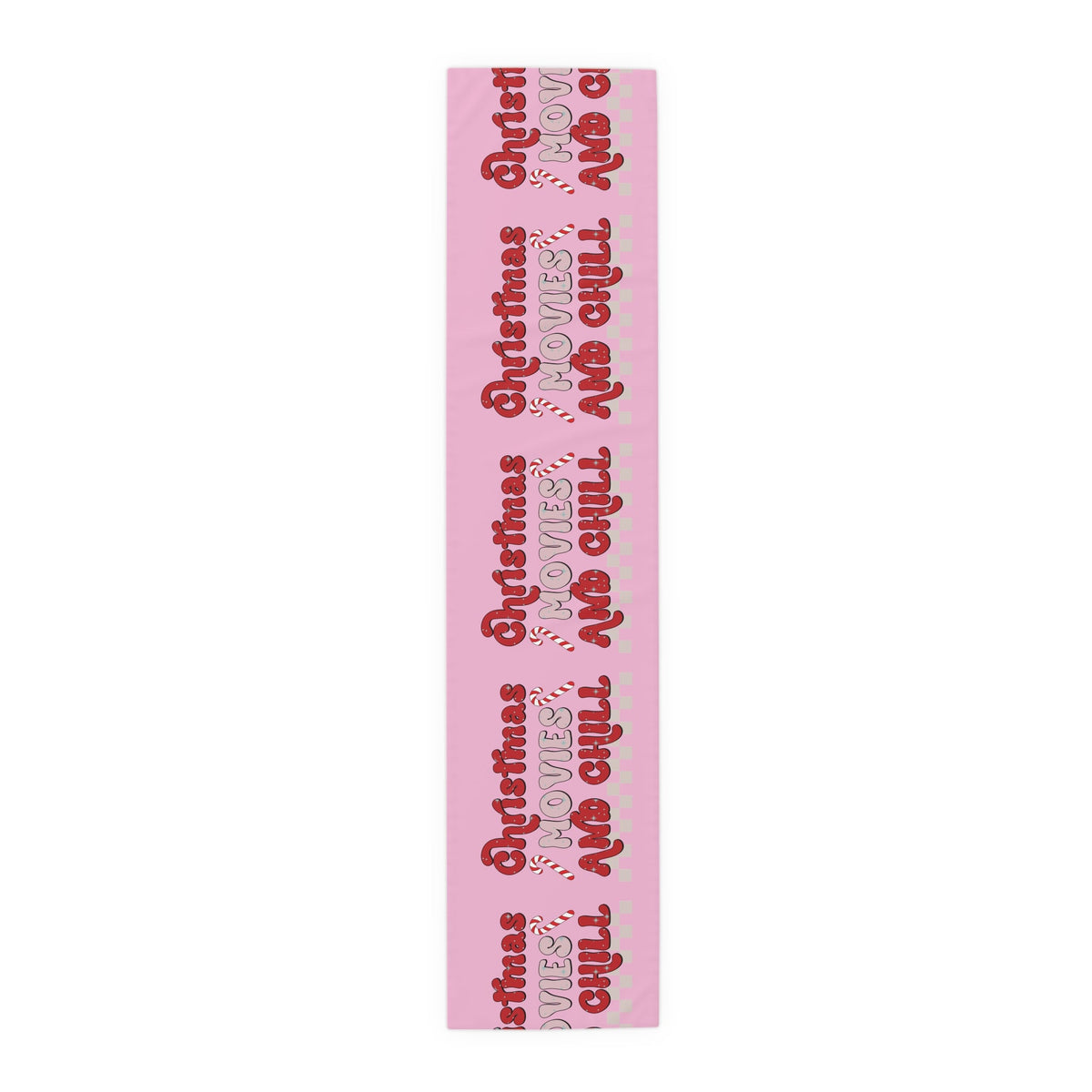Christmas Movies And Chill Christmas Print Home Decor Cotton Poly Table Runner