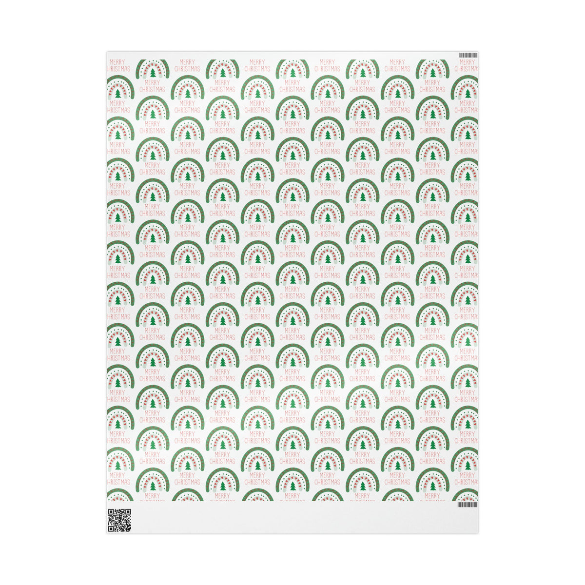 Merry Christmas Boho Rainbow Christmas Print Holiday Gift Wrap Paper - Glossy Or Matte