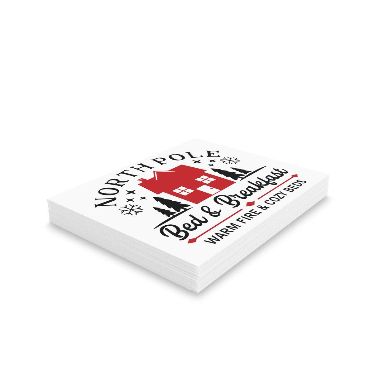 North Pole Bed And Breakfast Christmas Matte Greeting Cards (8, 16, and 24 pcs)