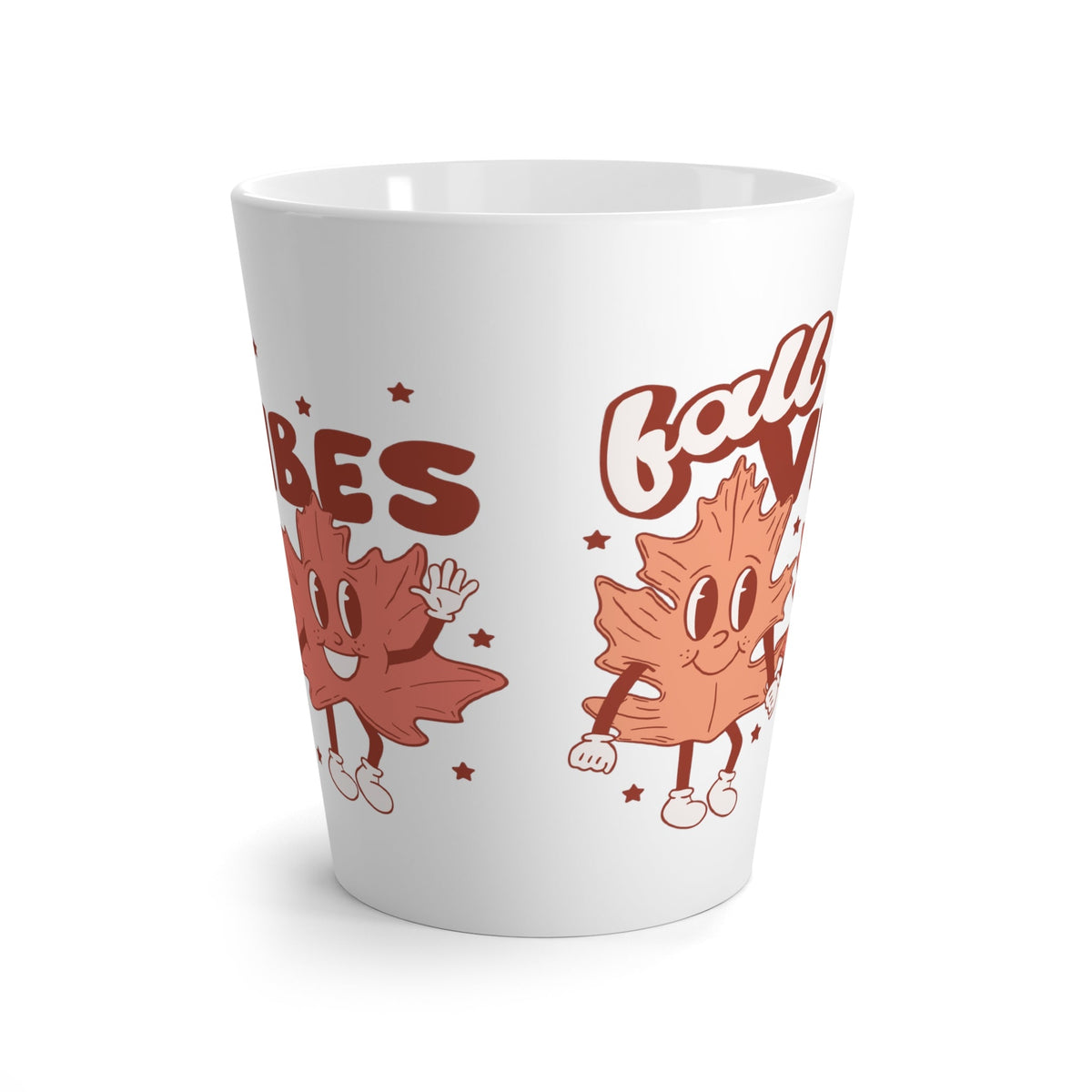 Fall Vibes Leaf Friends Retro Style Fall Autumn Print Latte Coffee Mug