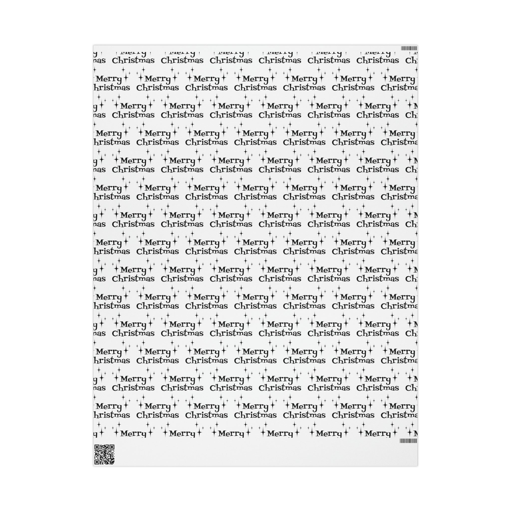 Merry Christmas Starburst Black And White Atomic Mid Century Retro Christmas Style Holiday Gift Wrap Paper - Glossy Or Matte
