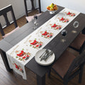 Merry Christmas Santa Reindeer Gold Stars Retro Christmas Table Runner