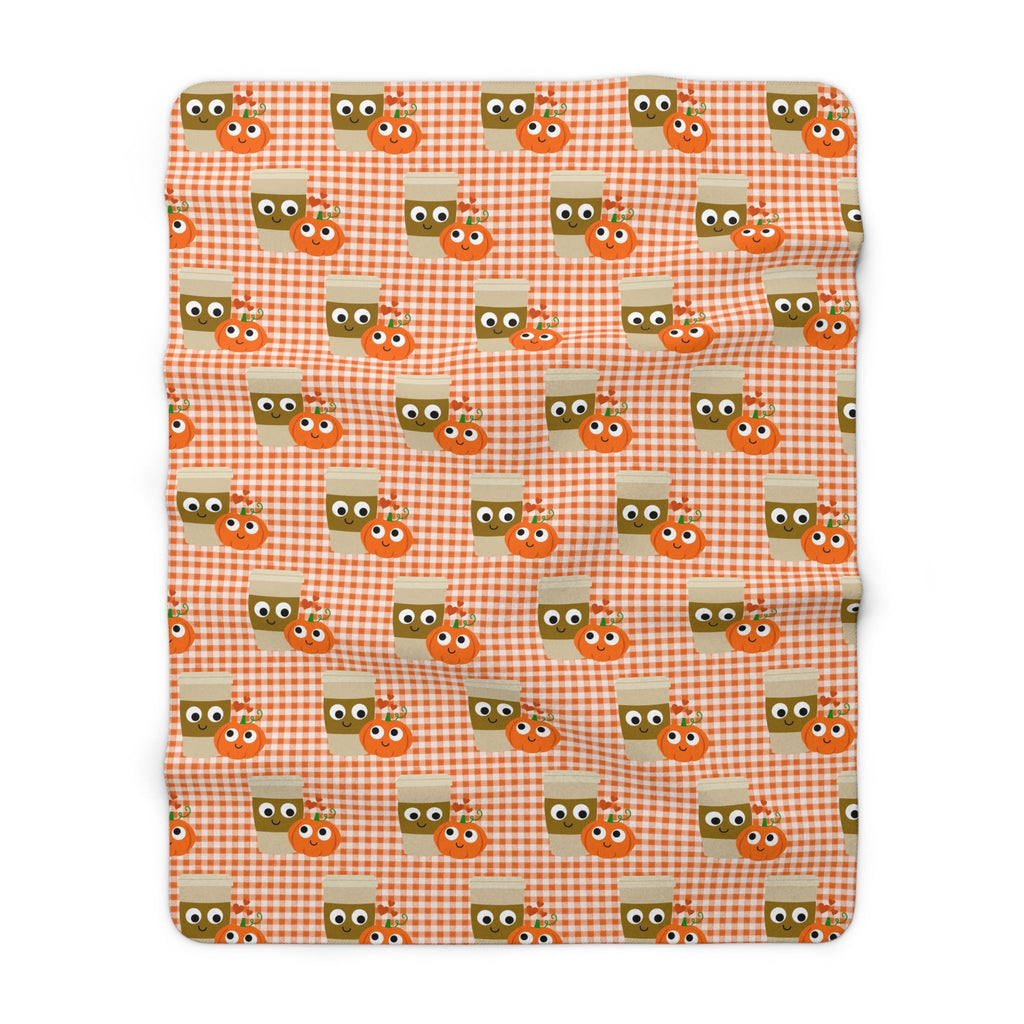 Pumpkin Spice Love Fall Autumn Sherpa Fleece Blanket